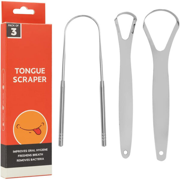 Premium Stainless Steel Tongue Cleaner (3-Pack)